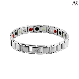 ANGELINO RUFOLO Healthy Magnetic Bracelet ดีไซน์ Classic Chain สร้อยข้อมือแม่เหล็ก Stainless Steel 316L(สแตนเลส) สีเงิน