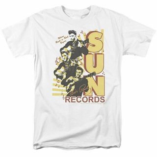 T-shirt  เสื้อยืด พิมพ์ลาย Tri Elvis Presley Rock N Roll Merch สีขาว สไตล์คลาสสิกS-5XL