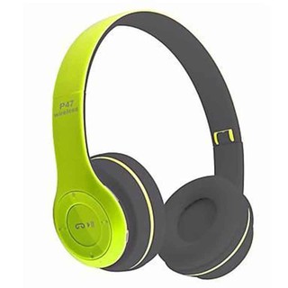 ภาพหน้าปกสินค้าหูฟังบลูทูธ หูฟังไร้สาย หูฟังเรียนออนไลน์ หูฟังประชุม ไมค์ในตัว P47 Bluetooth Headphone Stereo FM MP ที่เกี่ยวข้อง