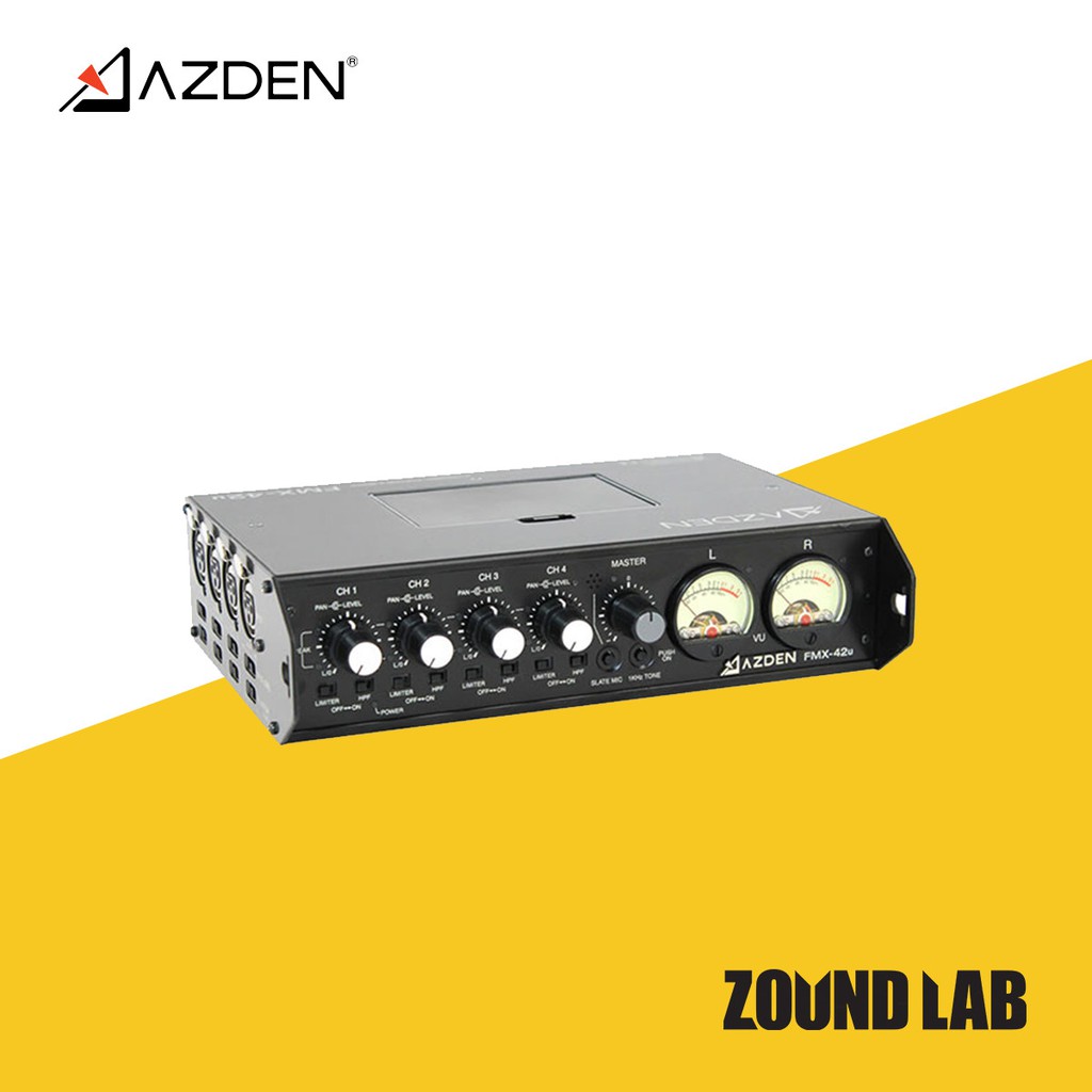 AZDEN FMX42u 4 Channel Portable Mic/Line Mixer w/ USB Digital Audio Output Shopee Thailand