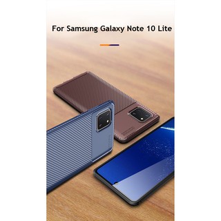 Samsung Galaxy Note 10 Lite นิ่ม คาร์บอนไฟเบอร์ กันกระแทก บาง ด้านหลัง เคสป้องกัน เคสโทรศัพท์