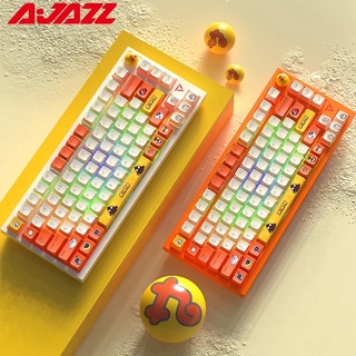 keyboard AJAZZ คีย์บอร์ดบลูทูธไร้สาย81คีย์75% RGB คีย์บอร์ดเกมมิ่ง Hot-swap Desktop