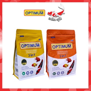 Optimum Spirulina ออฟติมั่ม อาหารปลา เร่งสี เร่งโต ปลาสวยงาม ปลาทอง ปลาคาร์ฟ 400 กรัม เม็ดเล็ก 1ถุง