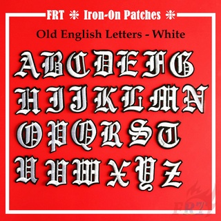 ภาพหน้าปกสินค้า☸ Old English Letters - White Iron-on Patch ☸ 1Pc Diy Sew on Iron on Badges Patches ที่เกี่ยวข้อง