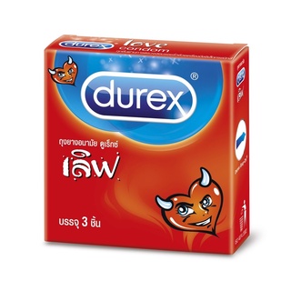 สินค้า Durex Love ดูเร็กซ์ เลิฟ ถุงยางอนามัย ถุงยาง ขนาด 52.5 มม. ผิวเรียบ โปร่งแสง ไม่เจือสี จำนวน 1 กล่อง บรรจุ 3 ชิ้น 08682