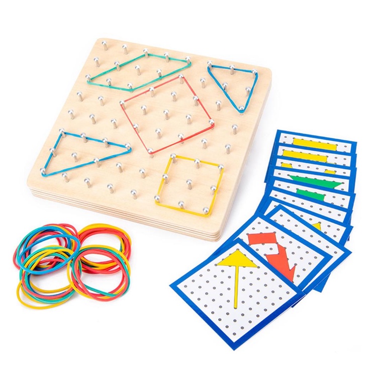 ไม้ Geoboard คณิตศาสตร์ Manipulative วัสดุ Array Block Geo บอร์ดกราฟิก ...
