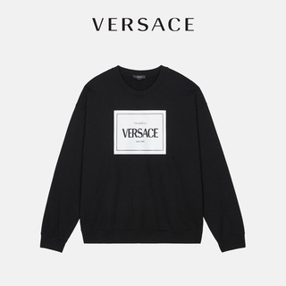 เสื้อกันหนาวแขนยาว คอกลม พิมพ์ลายโลโก้ Versace สําหรับผู้ชาย