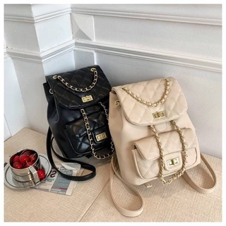 CHANEL BACKPACK CLASSIC กระเป๋าเป้&amp;สะพายข้าง แฟชั่น พรีเมียม เนียบ เรียบหรู สวย ใช้ได้ทุกวัน สไตล์แบรนด์เนม น่ารัก ดูแพง