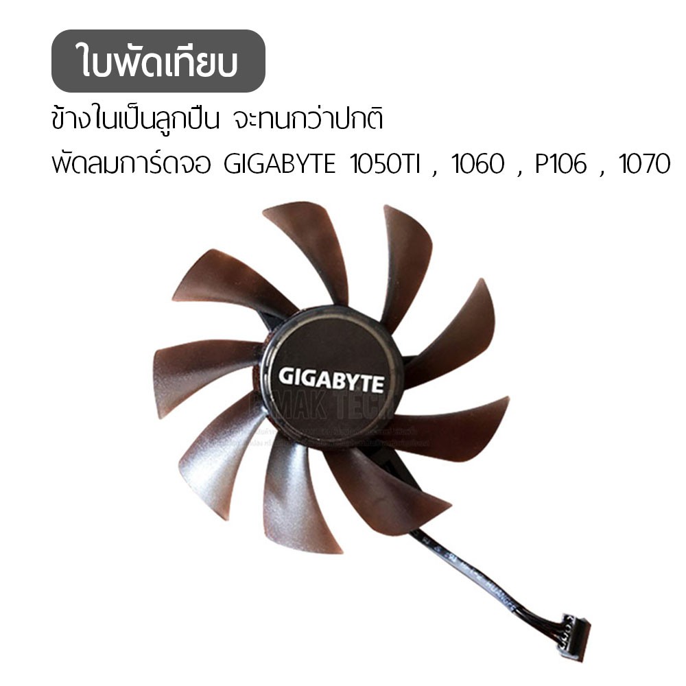 ภาพหน้าปกสินค้าFan Graphic Card พัดลมการ์ดจอ รองรับ GIGABYTE 1050TI 1060 P106 1070 RX570 580 พัดลม การ์ดจอ จากร้าน gmaktech บน Shopee