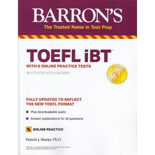 DKTODAY หนังสือ BARRONS TOEFL iBT WITH 8 ONLINE PRACTICE TESTS (17ED)