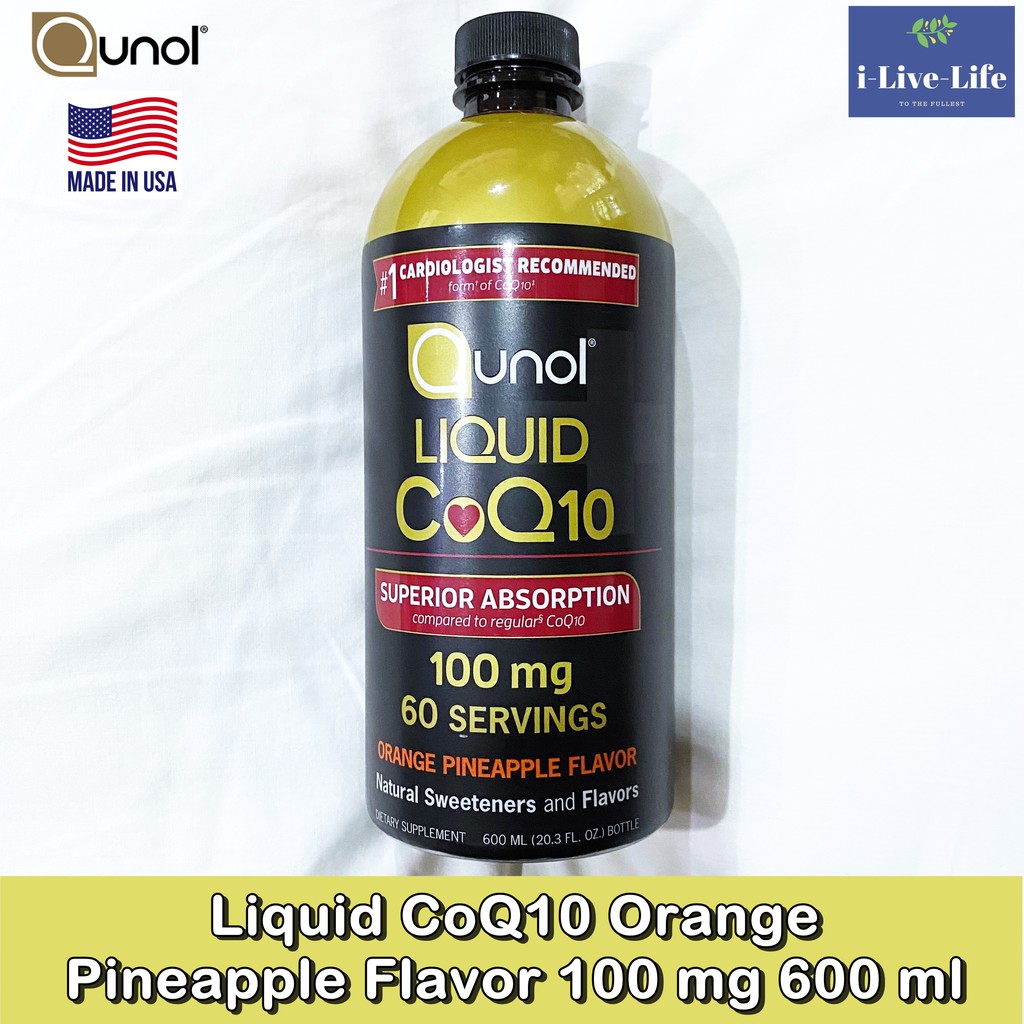 โคคิวเท็น แบบน้ำ รสส้มและสับปะรด Liquid CoQ10 Orange Pineapple Flavor