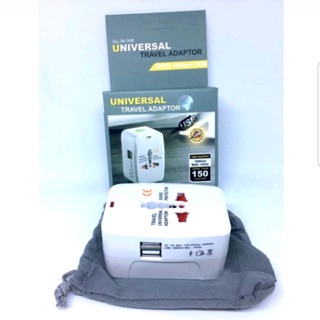 Travel Universal Adaptor with USB สีขาว