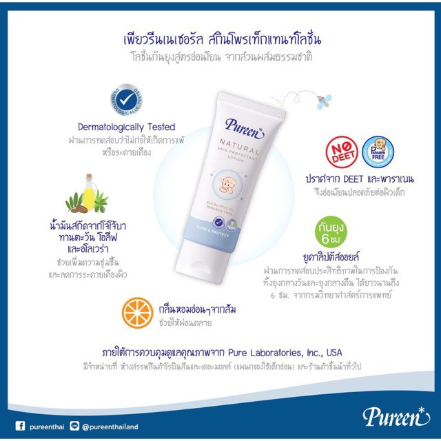 ภาพหน้าปกสินค้าPureen Natural Skin Protectant Lotion เพียวรีน โลชัน กันยุง ขนาด 40 ML 17831 จากร้าน medicalhub115 บน Shopee