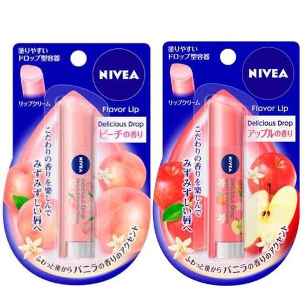 ภาพหน้าปกสินค้าญี่ปุ่น 100% ลิปมันผสมกันแดด หอมมาก NIVEA Flavor Lip delicious drop 3.5กรัม กลิ่นพีช และ กลิ่นแอปเปิ้ล