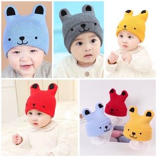 (พร้อมส่ง) หมวก บีนนี่ unisex สวมศีรษะเด็ก เบบี๋ ทารกแรกเกิด baby hat beanie แฟชั่นเด็ก kids ไหมพรม หลากสี