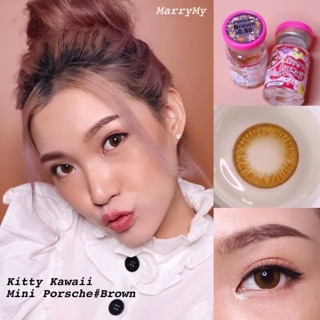 Porsche Brown บิ๊กอาย สีน้ำตาล โทนแบ๊ว 💖Kitty Kawaii ค่าอมน้ำ55% Contact Lens Bigeyes คอนแทคเลนส์ ค่าสายตา สายตาสั้น