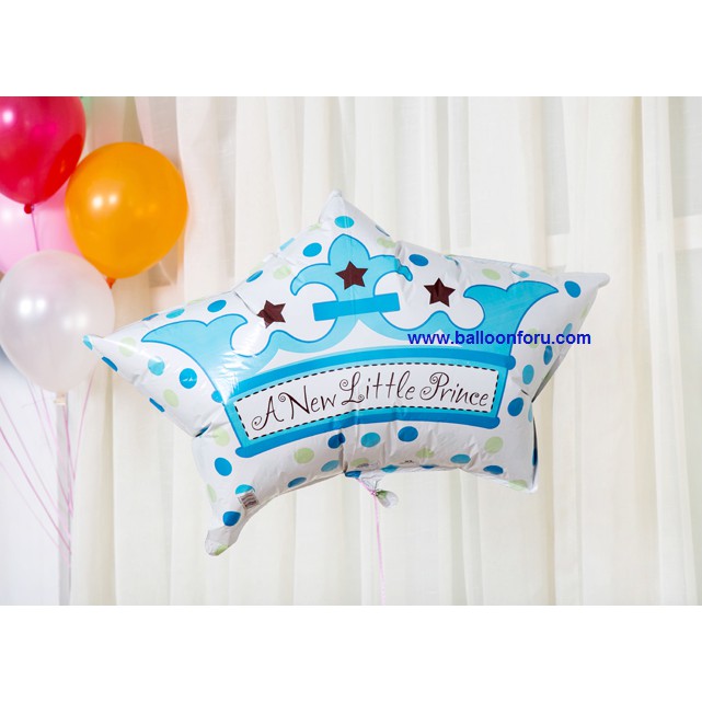ลูกโป่งมงกุฏลิตเติ้ลปริ๊น-little-prince-crown-baby-boy-foil-balloon-ขนาด-45-45cm