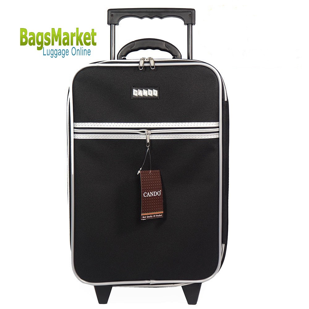 bagsmarket-กระเป๋าเดินทางล้อลาก-18-นิ้ว-แบรนด์-cando-แบบหน้าเรียบ-2-ล้อคู่ด้านหลัง-รุ่น-f1177-18-black