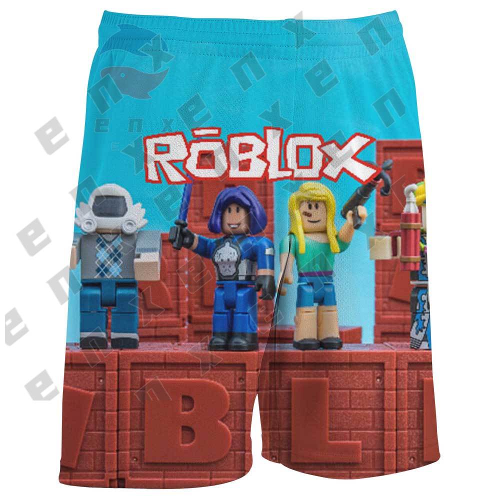 กางเกงขาสั้น-roblox-แฟชั่นสําหรับเด็กผู้ชาย-ผู้หญิง-อายุ-3-14-ปี