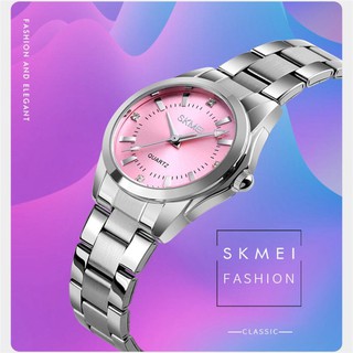 Skmei Women Casual Quartz Watches Original Brand Fashion Rhinestones Dial Steel Strap 3ATM Waterproof 5 Color Ready Stock