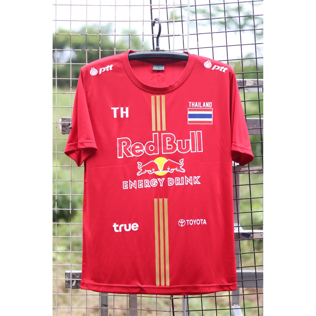 ใหม่ล่าสุด-เสื้อกีฬา199-เสื้อคอกลมสามแถบ-red-bull-199-ของแท้-100-ระวังสินค้าลอกเลียนแบบ