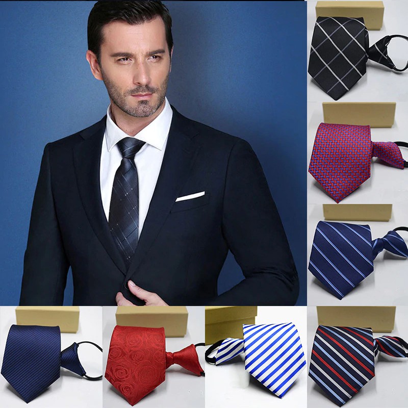 ภาพสินค้าเนคไท เนคไทสำเร็จรูป ไม่ต้องผูก แบบซิป Men Zipper Tie Lazy Ties Fashion 8cm Business Necktie For Man จากร้าน magicsoft บน Shopee ภาพที่ 2
