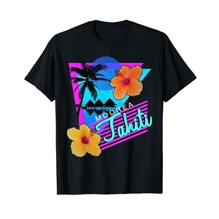 [S-5XL] เสื้อยืด พิมพ์ลาย Moorea Tahiti intage 80s สไตล์ทรอปิคอล สําหรับผู้ชาย 394208