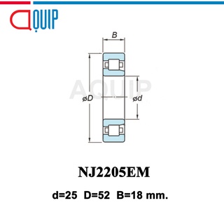 NJ2205EM SBC ตลับลูกปืนเม็ดทรงกระบอก NJ2205 EM ( Cylindrical Roller ...