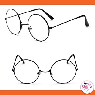 🅲🅷🅸🅲&amp;🅲🅾🅾🅻 แว่นแฟชั่น กันแดด กันลม แว่นแฮรี่พอตเตอร์ ทรงกลม เลนส์ใสกรอบสีดำ แว่นตาแฟชั่นสำหรับชายและหญิง