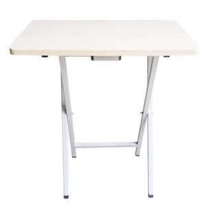 KK_Shop โต๊ะพับเอนกประสงค์ รุ่น Side Table โครงขาเหล็กสีขาว+ท้อปไม้เมลามีน