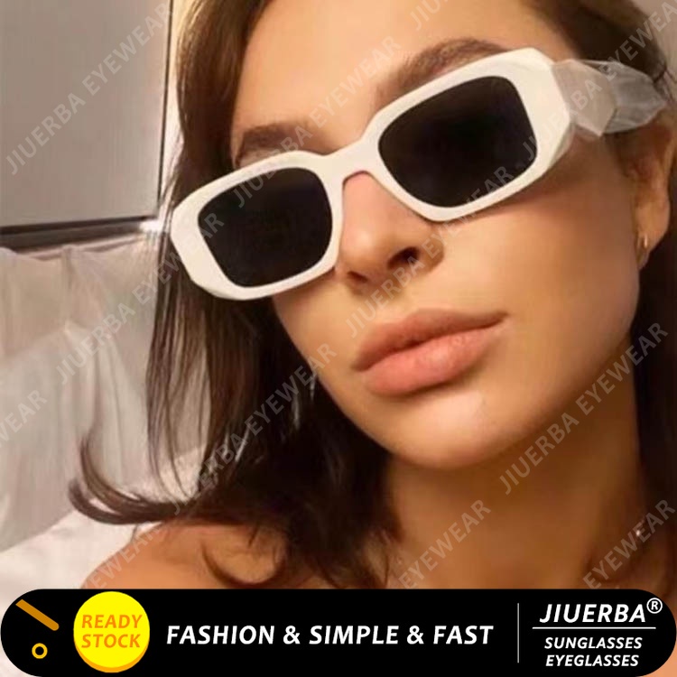 รูปภาพสินค้าแรกของ(JIUERBA)COD 2021 ใหม่มาถึง Western สี่เหลี่ยมผืนผ้า Cat Eye แว่นตากันแดดผู้หญิง Candy สีรูปไข่แว่นตากันแดดสไตล์เรโทร