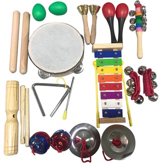 [CHOO] 12 Pcs/set Color Random Tambourine Maracas Percussion Instrument Kit Children Educational Toys