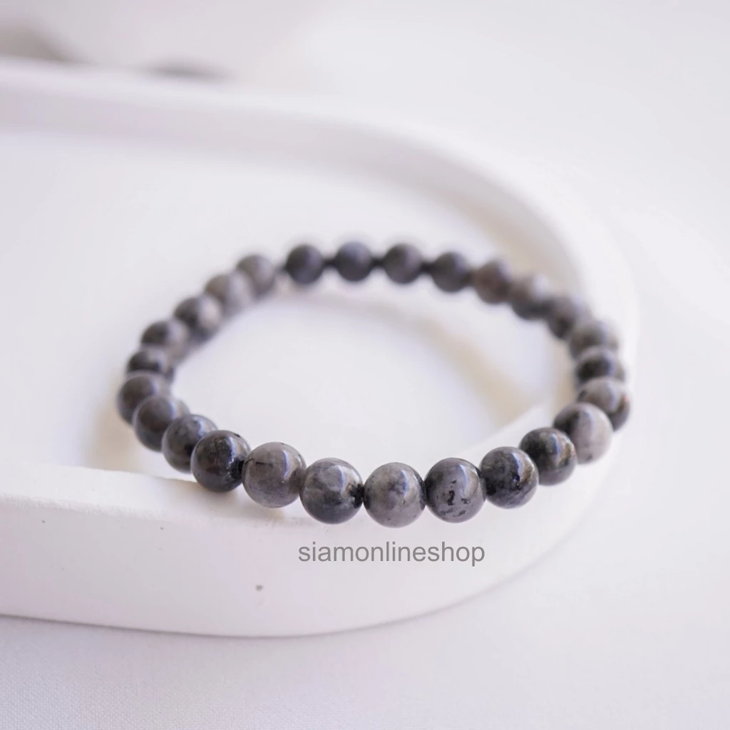 Labradorite หินสีลาบราโดไรท์ เลือกขนาดเม็ดหินได้ (4-10 มม.) สร้อยข้อมือหินแท้ https://wayoza.com