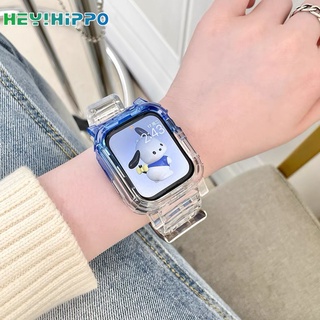 สายนาฬิกาข้อมือ แบบใส สองสี สําหรับ iwatch 45 44 42 41 40 38 มม. 7 6 5 4