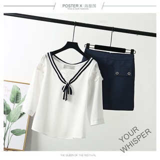 พร้อมส่ง ชุดเซท เสื้อ +กระโปรง **การันตีเหมือนแบบ 100%**