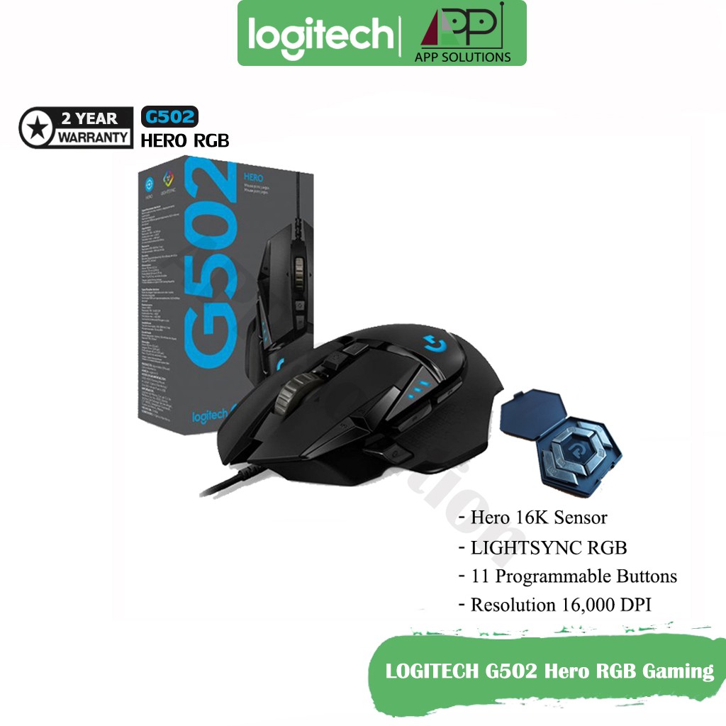 ภาพหน้าปกสินค้าLogitech G502 Hero High Performance Gaming Mouse 25,600 DPI(เมาส์เกมมิ่ง Hero เซ็นเซอร์ ประสิทธิภาพสูง) จากร้าน app_solution บน Shopee