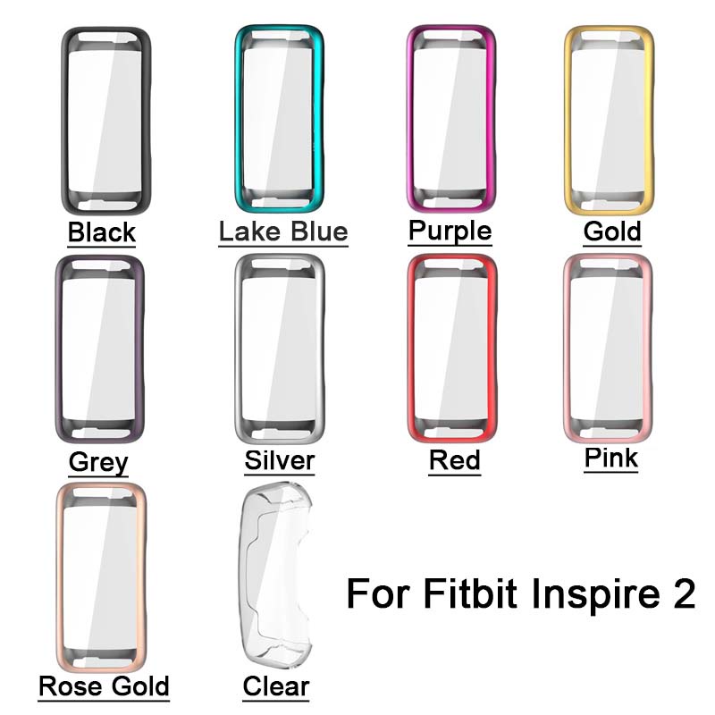 ภาพหน้าปกสินค้าFull Cover Colorful Soft Silicone TPU Plating Watch Case For Fitbit Inspire 2 Bracelet SmartWatch Protective Bumper Screen Protector Shell จากร้าน hanpinyou.th บน Shopee