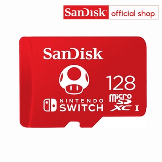 สินค้า SanDisk microSDXC for the Nintendo Switch 128GB ลายมาริโอ้ (SDSQXAO-128G-GN3ZN, Mario)