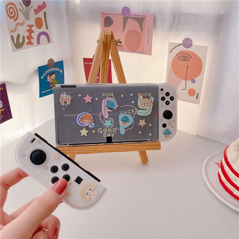 Nintendo Switch OLED เคส HAPPY GOOD DAY สไตล์น่ารัก เคสสวย ซิลิโคน TPU ...