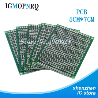 บอร์ดวงจรพิมพ์ PCB แบบสองด้าน ขนาด 5x7 ซม. diy จํานวน 5 ชิ้น