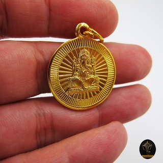 Ananta Ganesh ® เหรียญห้อยคอ ลายหน้า-หลัง ขนาด 1" (ผ่านพิธีแล้ว) อินเดียแท้ พระพิฆเนศ เน้นเรียกทรัพย์ งาน รัก Cs01 Cs
