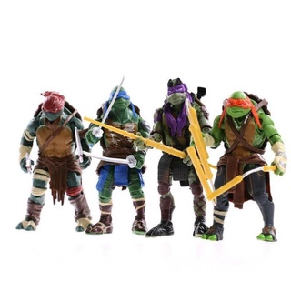 【Everyday】2014 Movie Edition 4 นินจาของเล่นเต่าทอง TMNT ที่สามารถเคลื่อนย้ายตุ๊กตารุ่นมือ