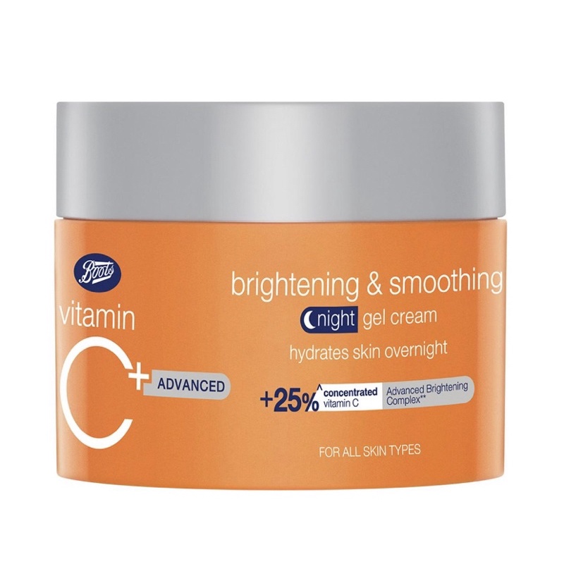 ใหม่ล่าสุด-boots-vitamin-c-advance-night-cream-วิตามิน-ซี-แอดวานซ์-ไบร์ทเทนนิ่ง-แอนด์-สมูทติ้ง-ไนท์-เจล-ครีม-50-มล