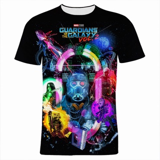 พร้อมส่ง เสื้อยืดแขนสั้น พิมพ์ลาย Guardians of the Galaxy แฟชั่นฤดูร้อน สําหรับผู้ชาย และผู้หญิง