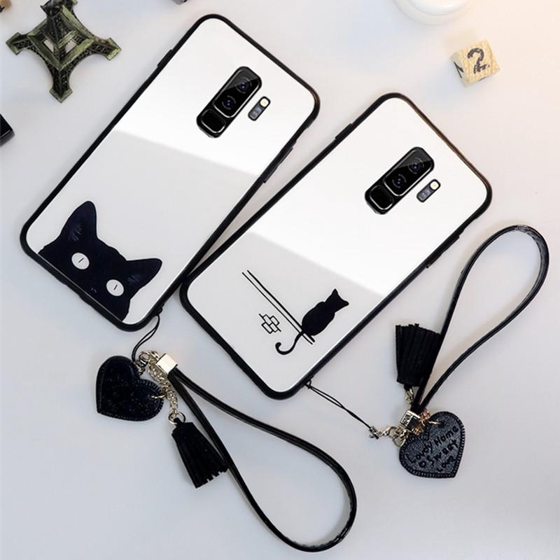 เคส เคสโทรศัพท์มือถือสำหรับ Samsung Galaxy S 9 S8 Plus Note 9 8 S 9 + กระจกนิรภัย