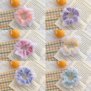 ยางโดนัทมัดผม แต่งลายสก๊อตน่ารักๆ พร้อมส่ง