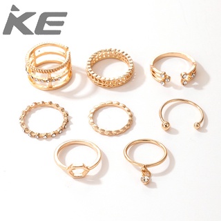 8-piece diamond open ring set ring ring index finger  tail ring for girls for women low price
