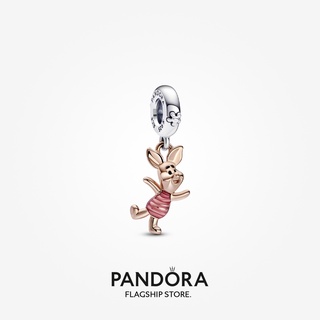 Pandora จี้หมีพูห์ดิสนีย์ ชุบโรสโกลด์ 14K ของขวัญวันเกิด สําหรับสุภาพสตรี p615