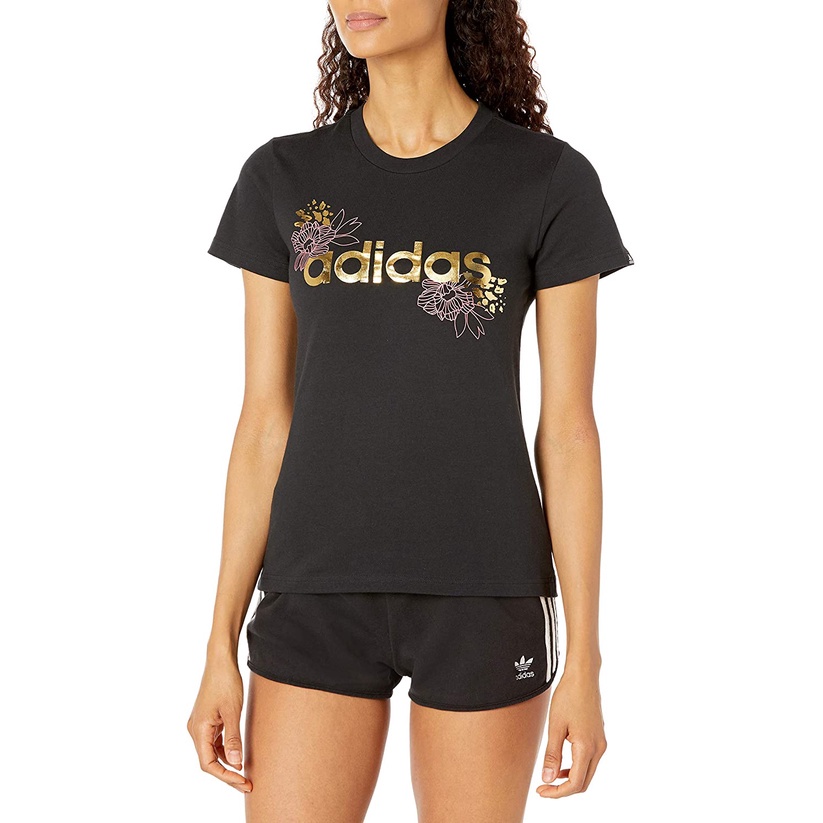 adidasเสื้อยืดผู้ชาย-adidas-womens-foil-linear-graphic-tee-adidaspopular-t-shirts-3i