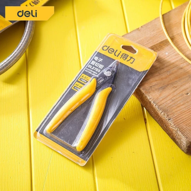Deli คีมปอกสายไฟ 5 นิ้ว คีมตัดปากเฉียง คีมตัดสายไฟ ตัดลวดอิเล็กทรอนิกส์ คีม คีมตัด คีมตัดสายไฟ Cutting-Nippers
